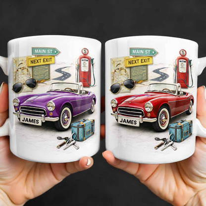 Main St Next Exit Vintage Car Design