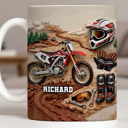 Customize Your Passion For Motocross With Dirt Bike And Gear - Personalized Custom Coffee Mug - HOB033_MG