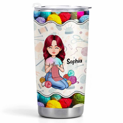 Just A Girl Who Loves Knitting, Yarn And Needles