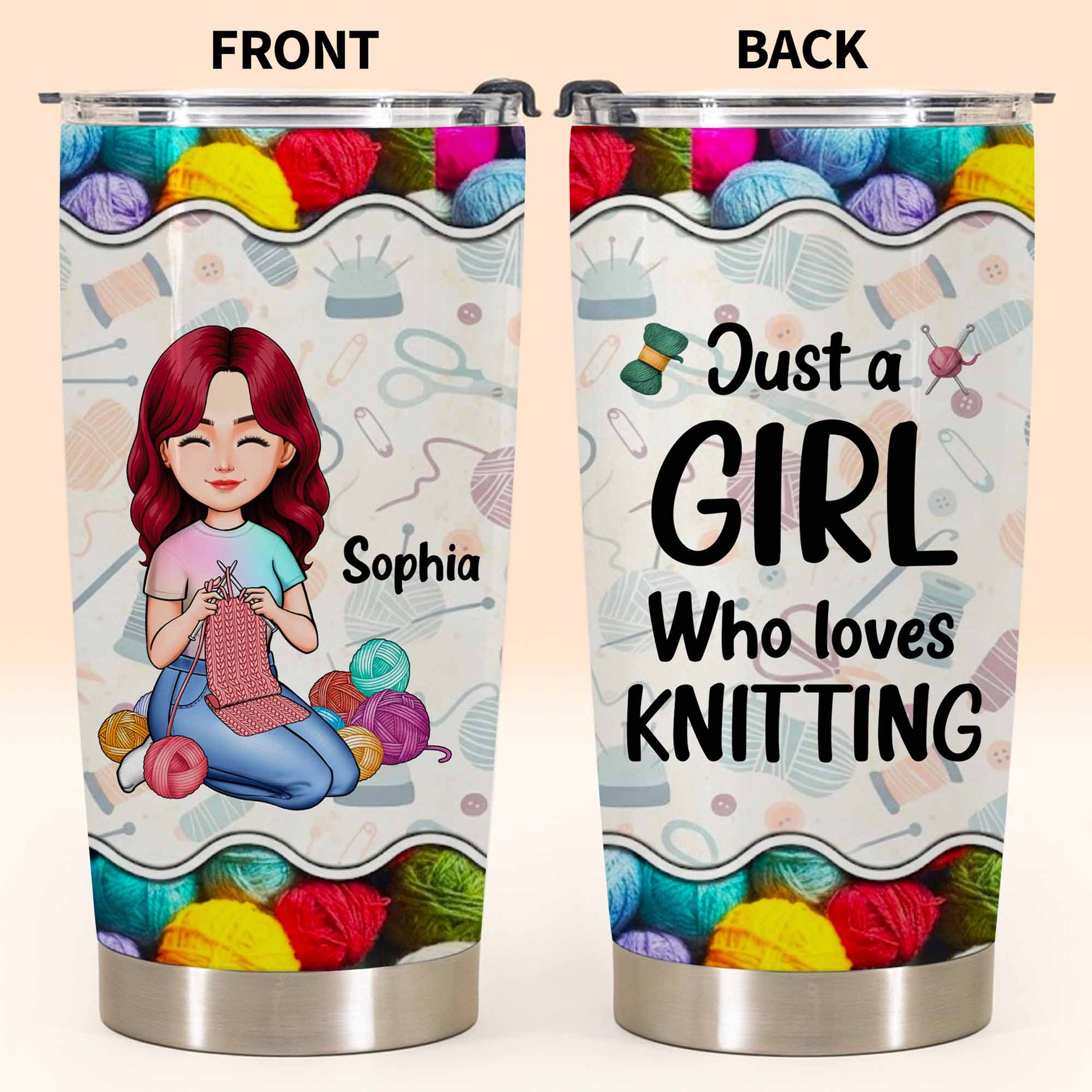 Just A Girl Who Loves Knitting, Yarn And Needles