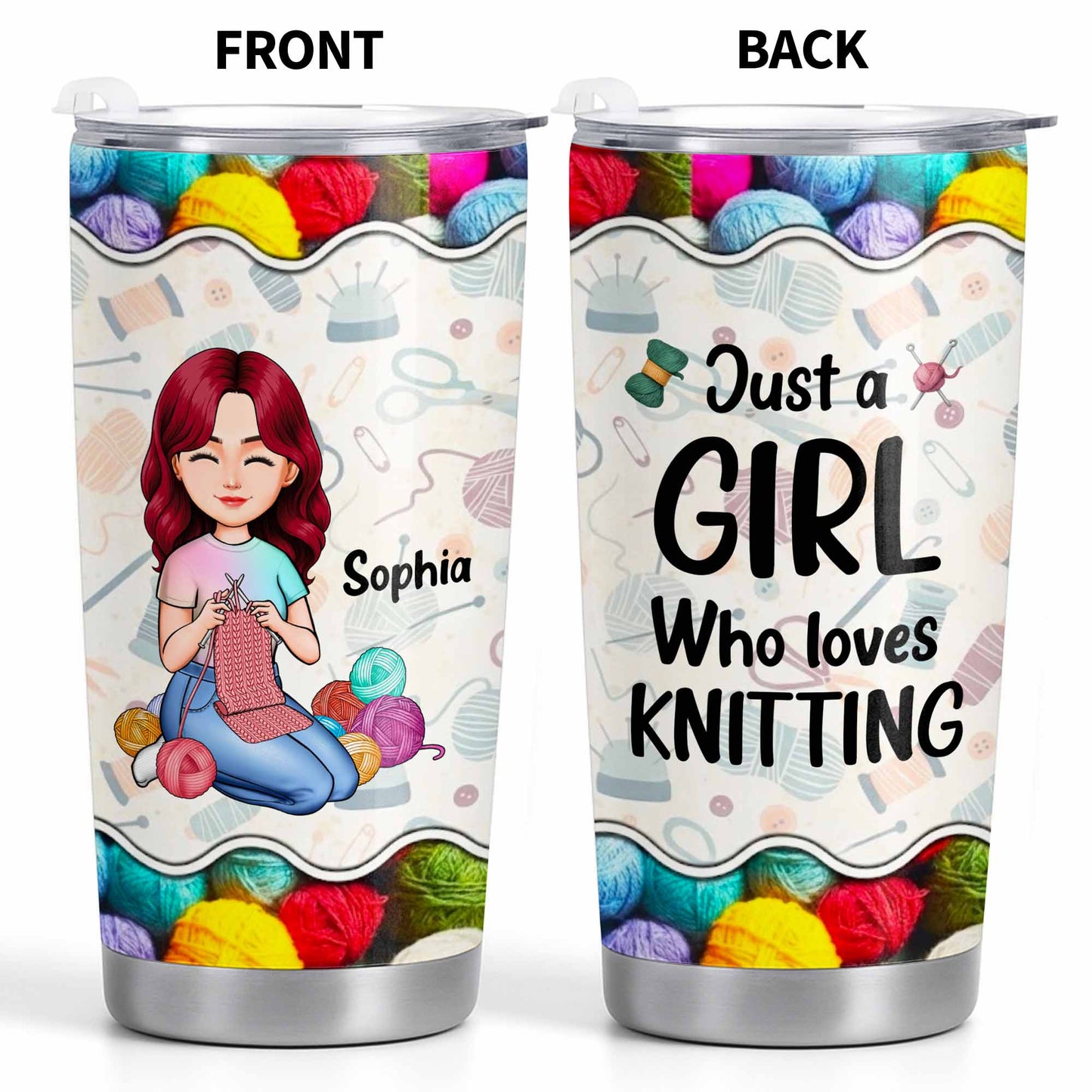 Just A Girl Who Loves Knitting, Yarn And Needles