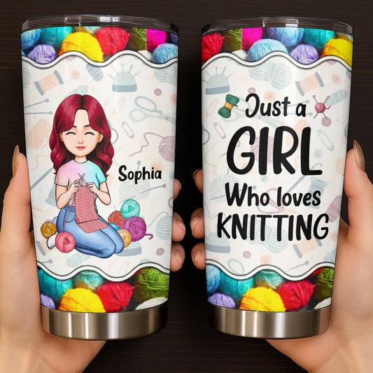 Just A Girl Who Loves Knitting, Yarn And Needles