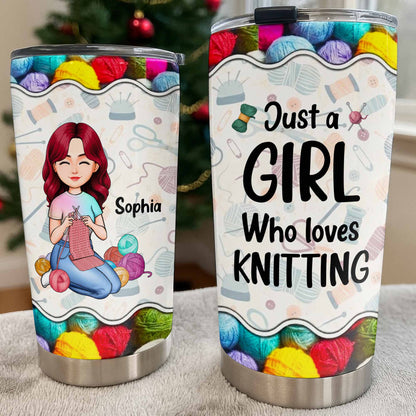 Just A Girl Who Loves Knitting, Yarn And Needles