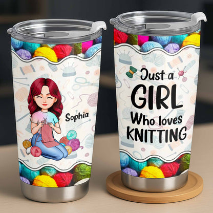 Just A Girl Who Loves Knitting, Yarn And Needles