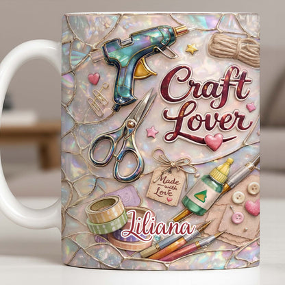 Craft Lover, Made With Love, Glue Gun And Scissors