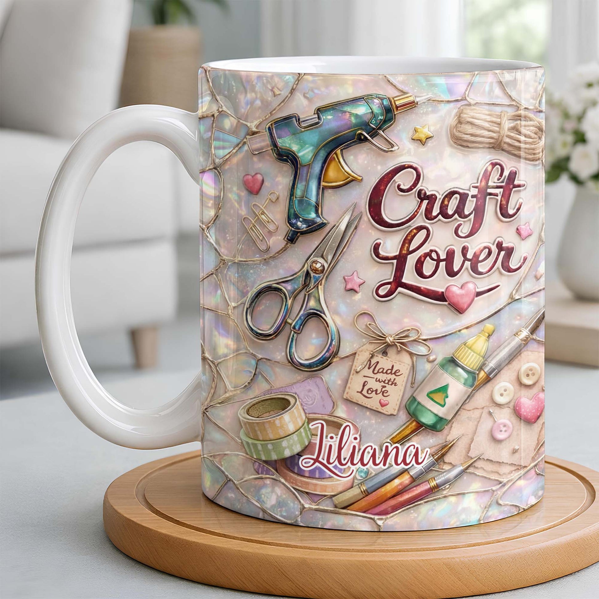 Craft Lover, Made With Love, Glue Gun And Scissors