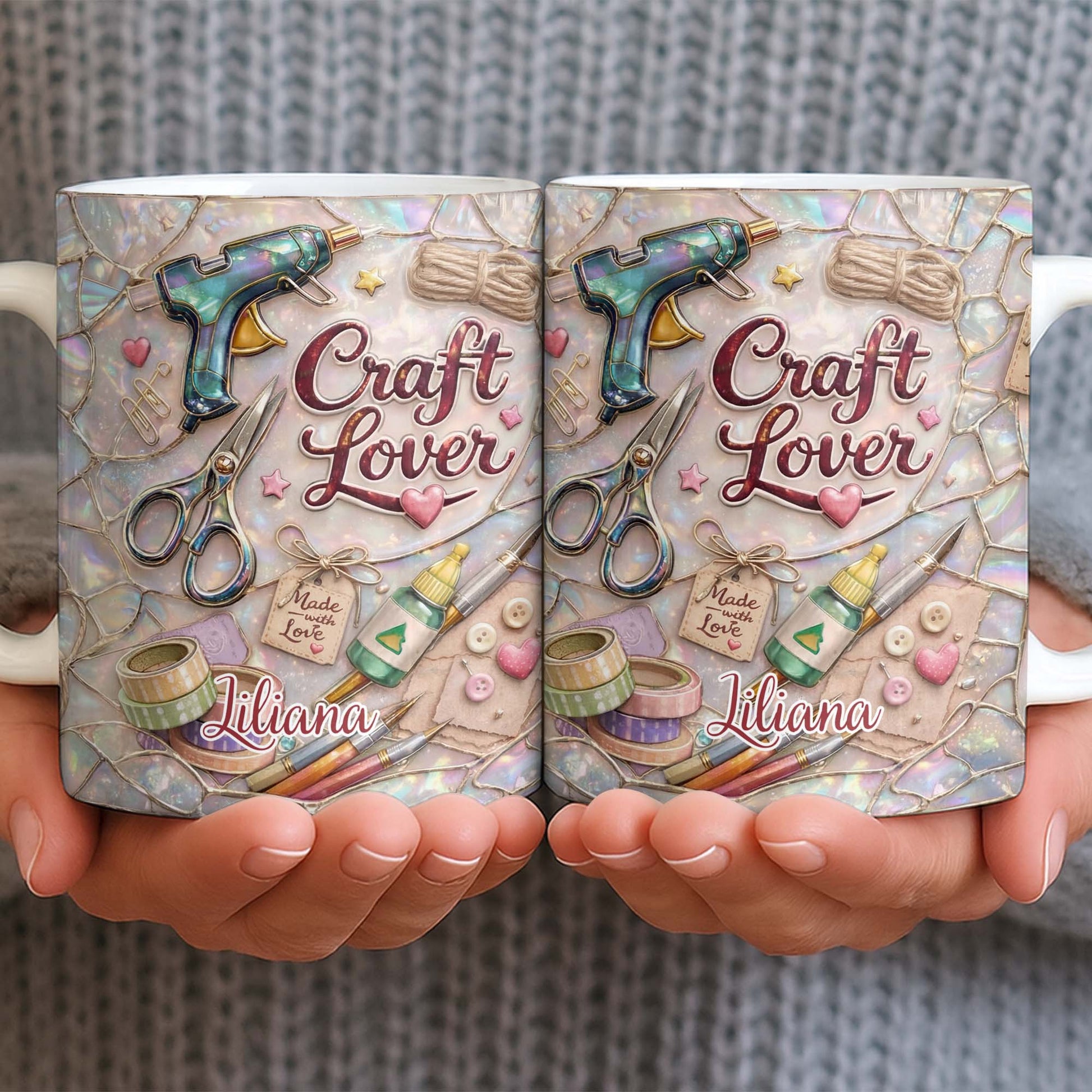 Craft Lover, Made With Love, Glue Gun And Scissors