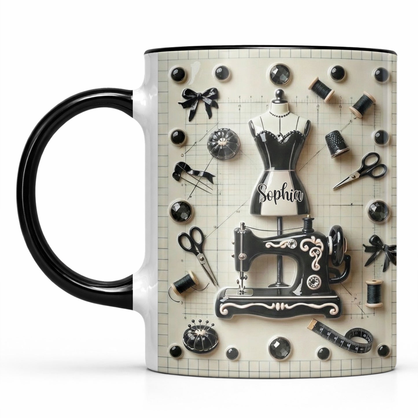 Personalized Sewing and Design Theme Mug