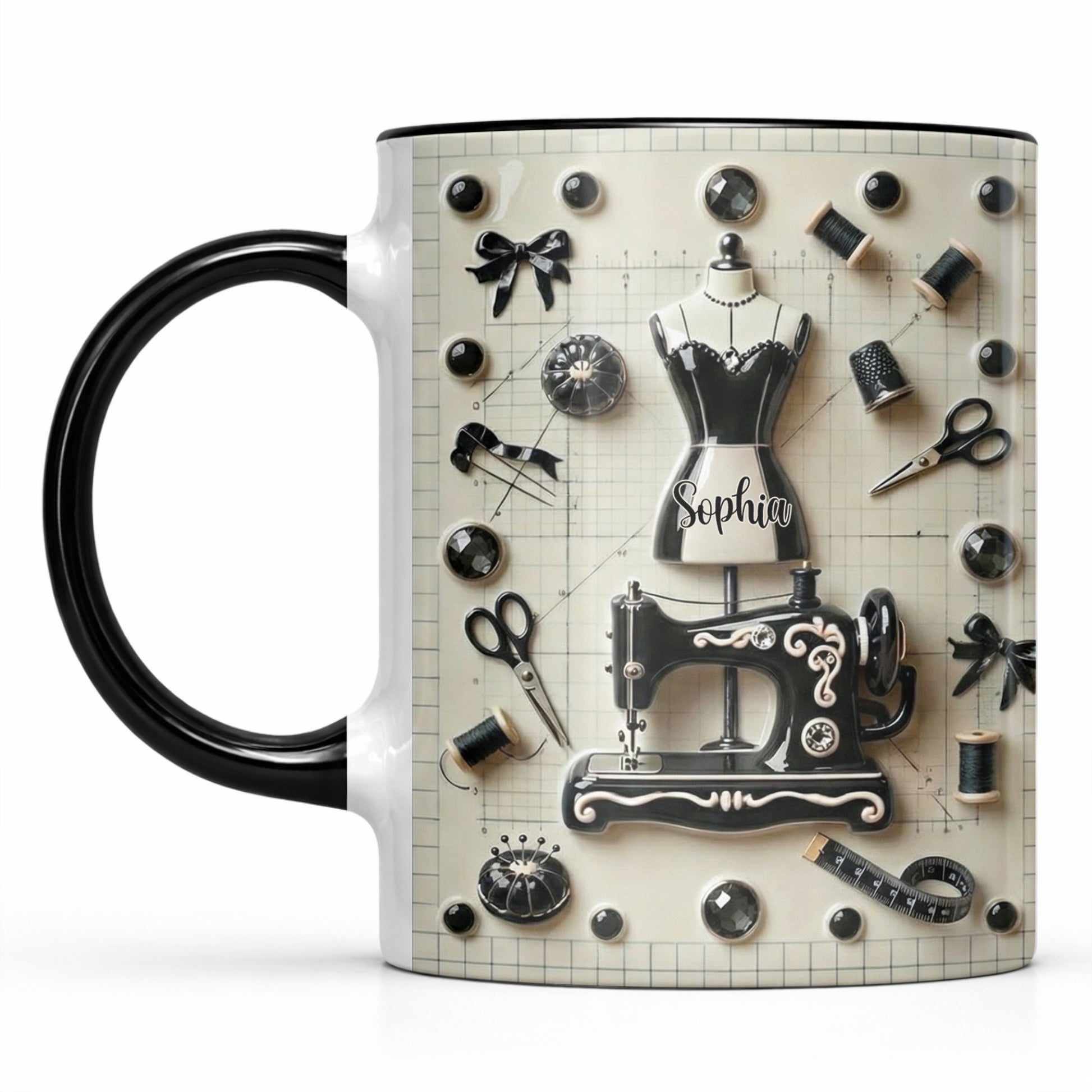 Personalized Sewing and Design Theme Mug