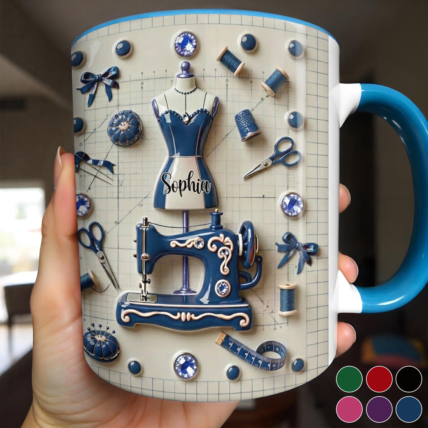 Personalized Sewing and Design Theme Mug
