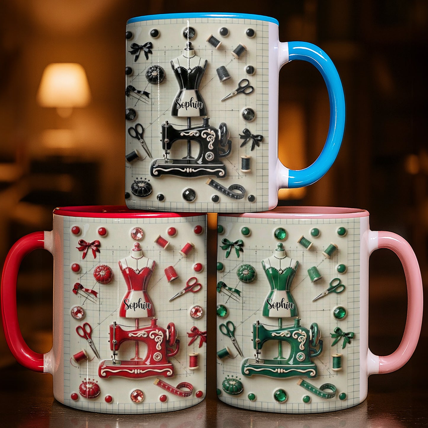 Personalized Sewing and Design Theme Mug