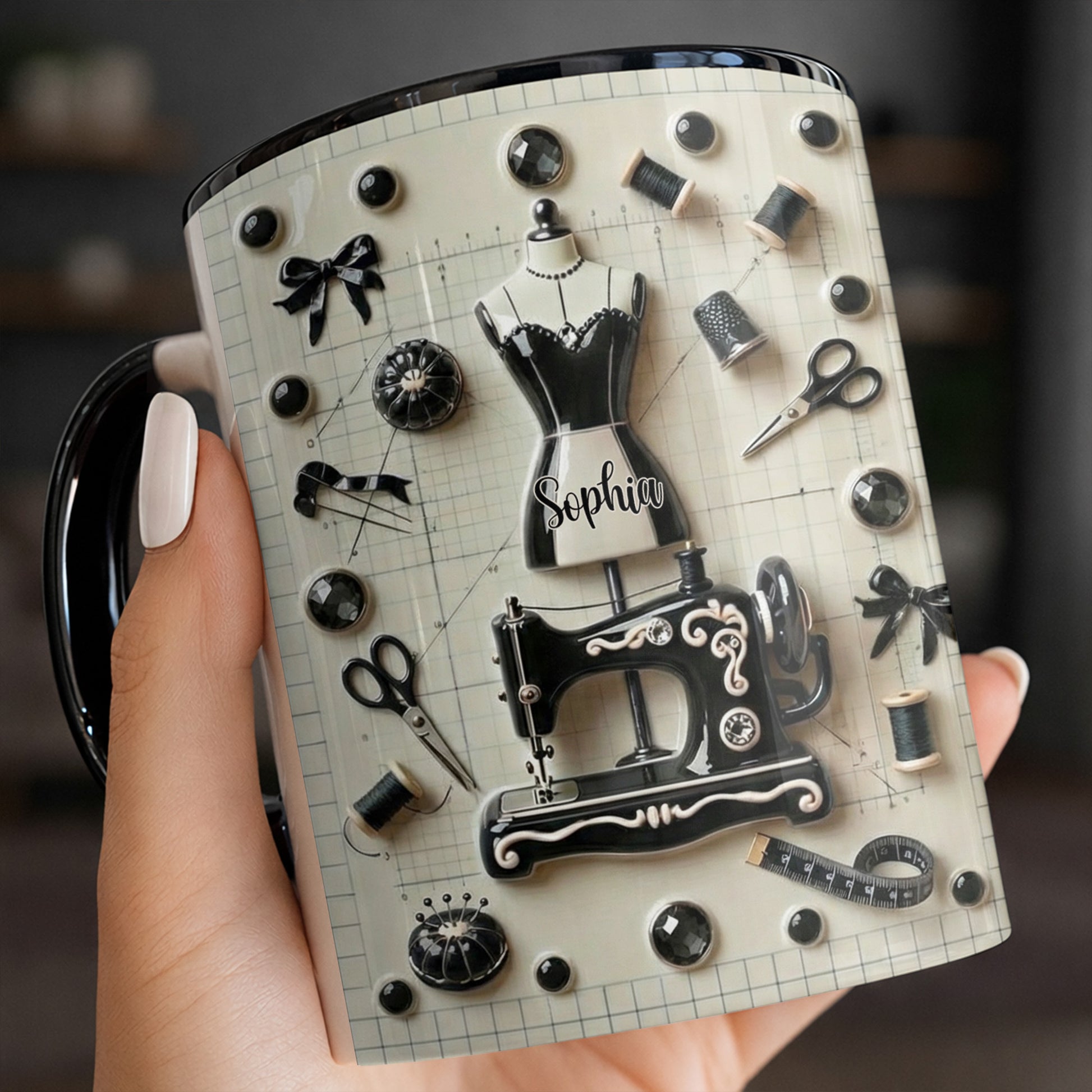 Personalized Sewing and Design Theme Mug