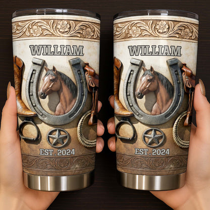Customizable Western Horse-Themed Tumbler Design