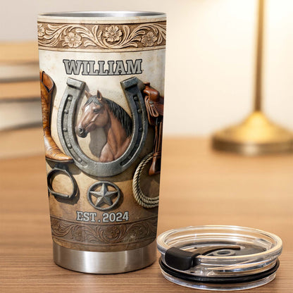 Customizable Western Horse-Themed Tumbler Design