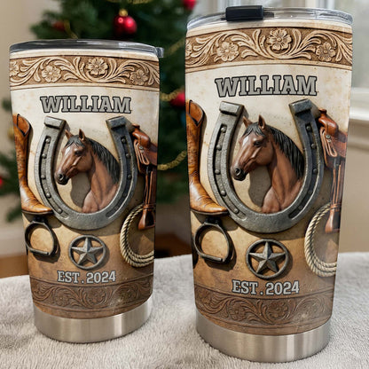 Customizable Western Horse-Themed Tumbler Design