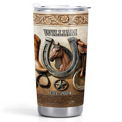 Customizable Western Horse-Themed Tumbler Design