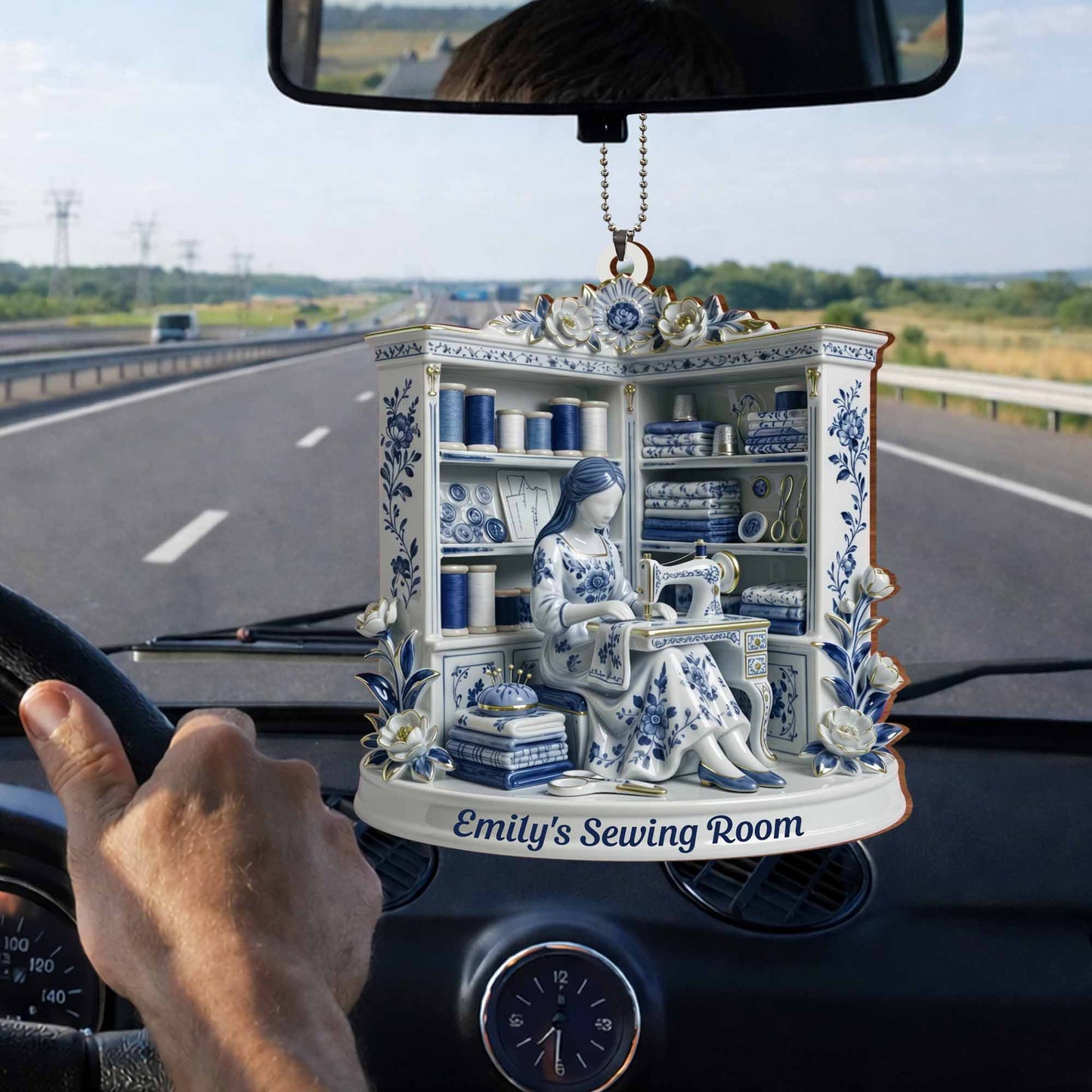 A Serene Crafting Moment With Sewing Machine And Flowers