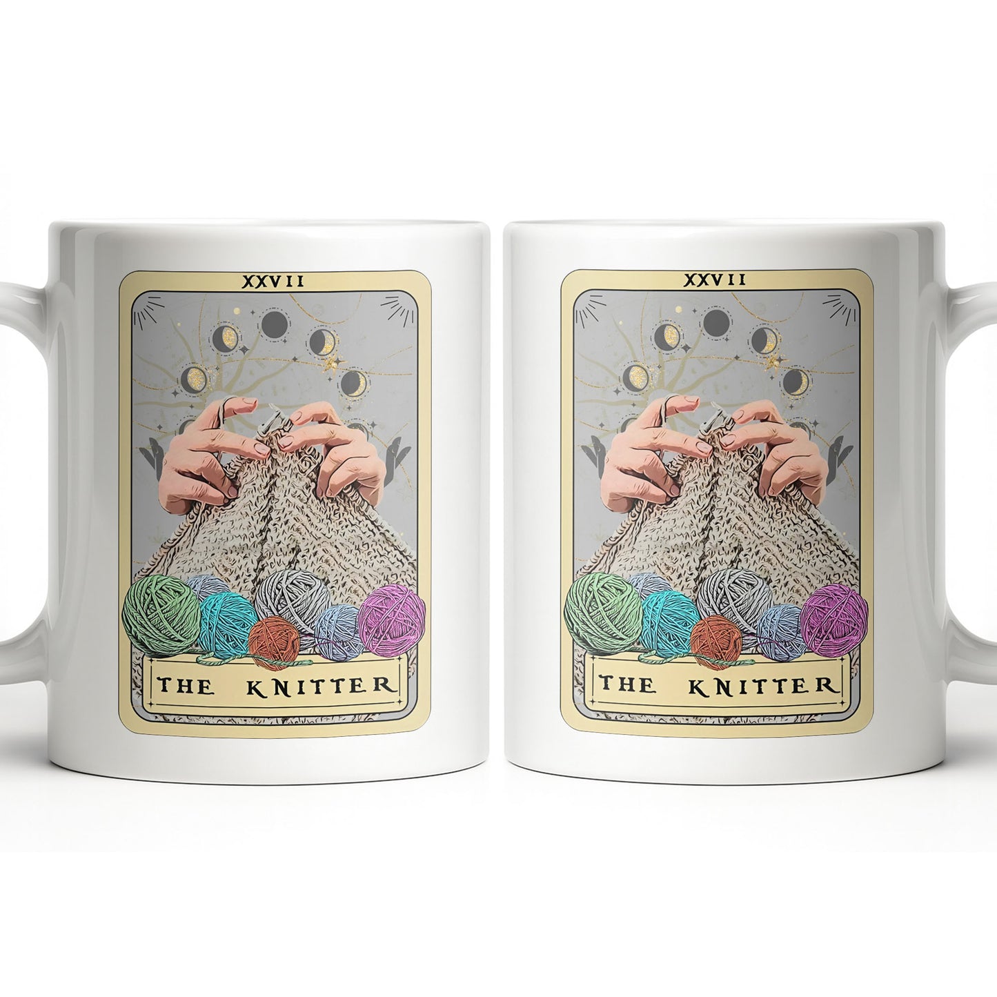 The Knitter Tarot Card Style With Yarn Balls