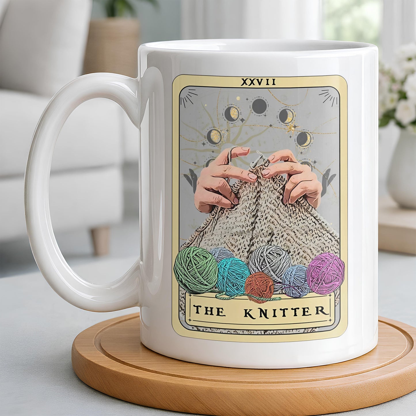 The Knitter Tarot Card Style With Yarn Balls