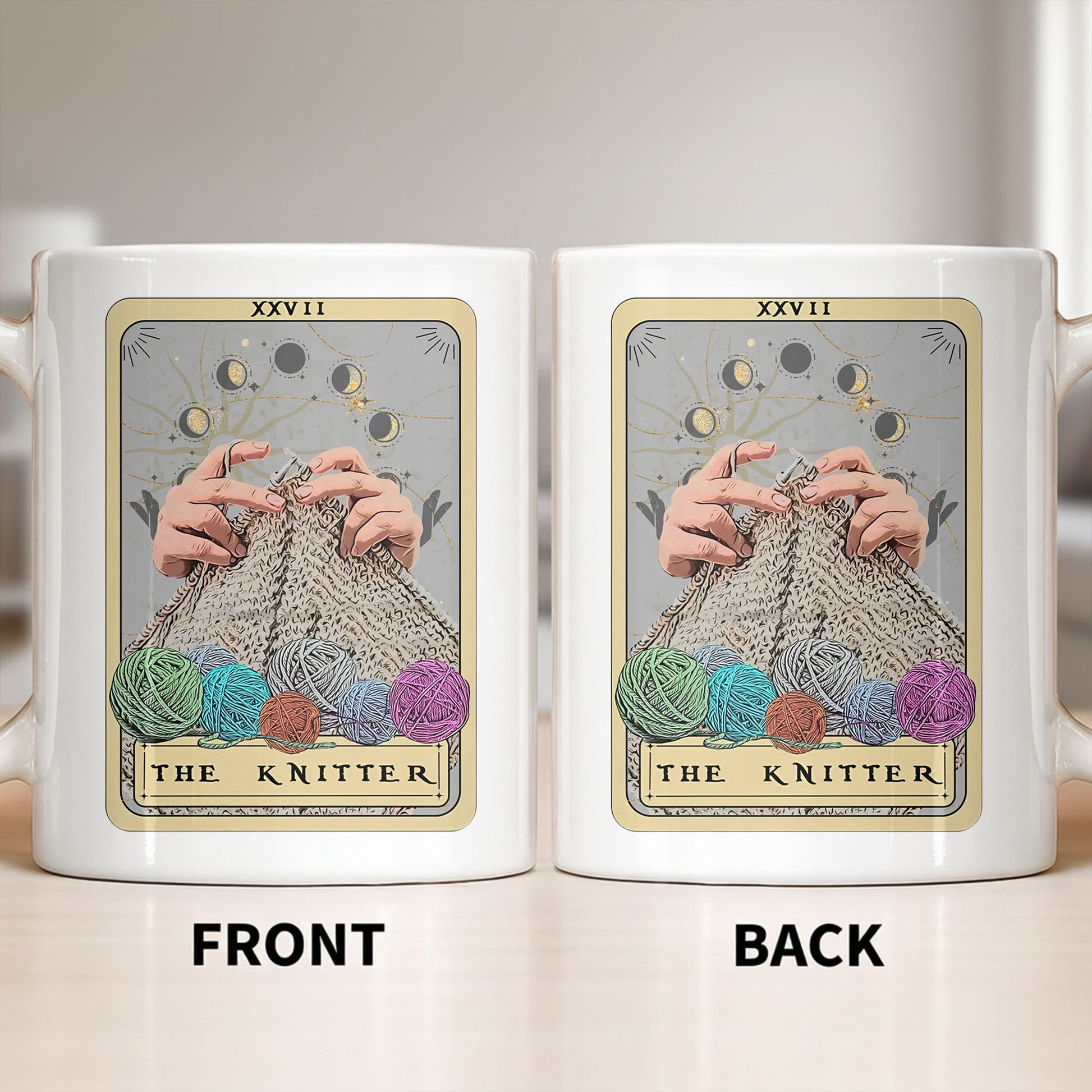 The Knitter Tarot Card Style With Yarn Balls