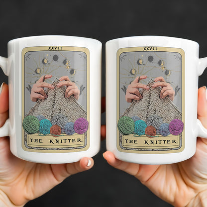 The Knitter Tarot Card Style With Yarn Balls