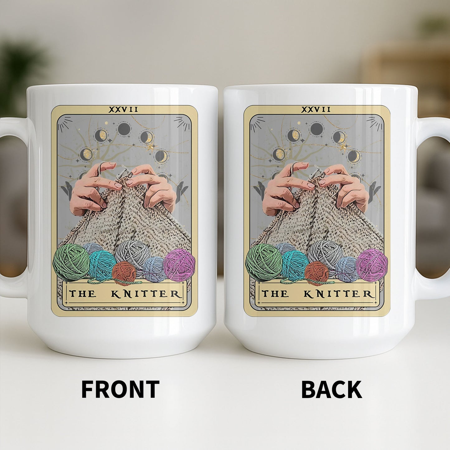 The Knitter Tarot Card Style With Yarn Balls