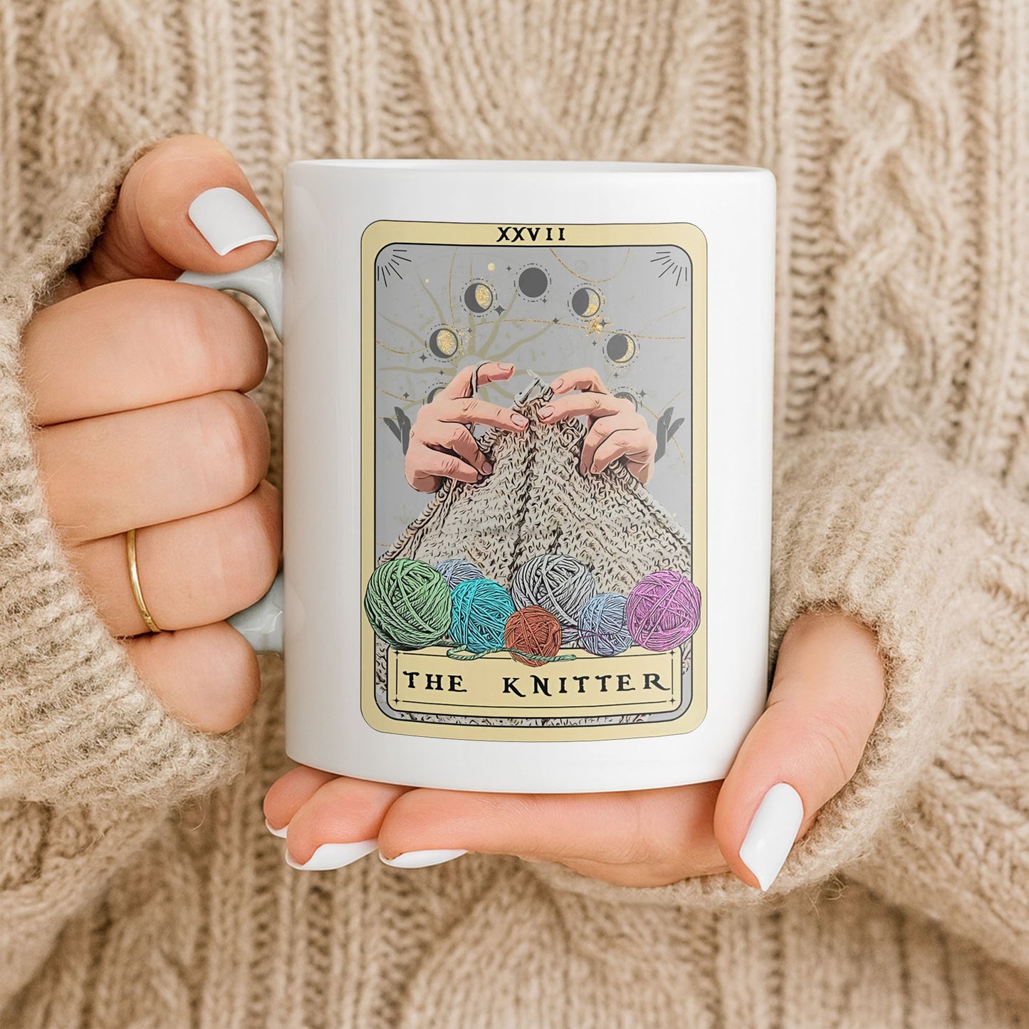 The Knitter Tarot Card Style With Yarn Balls