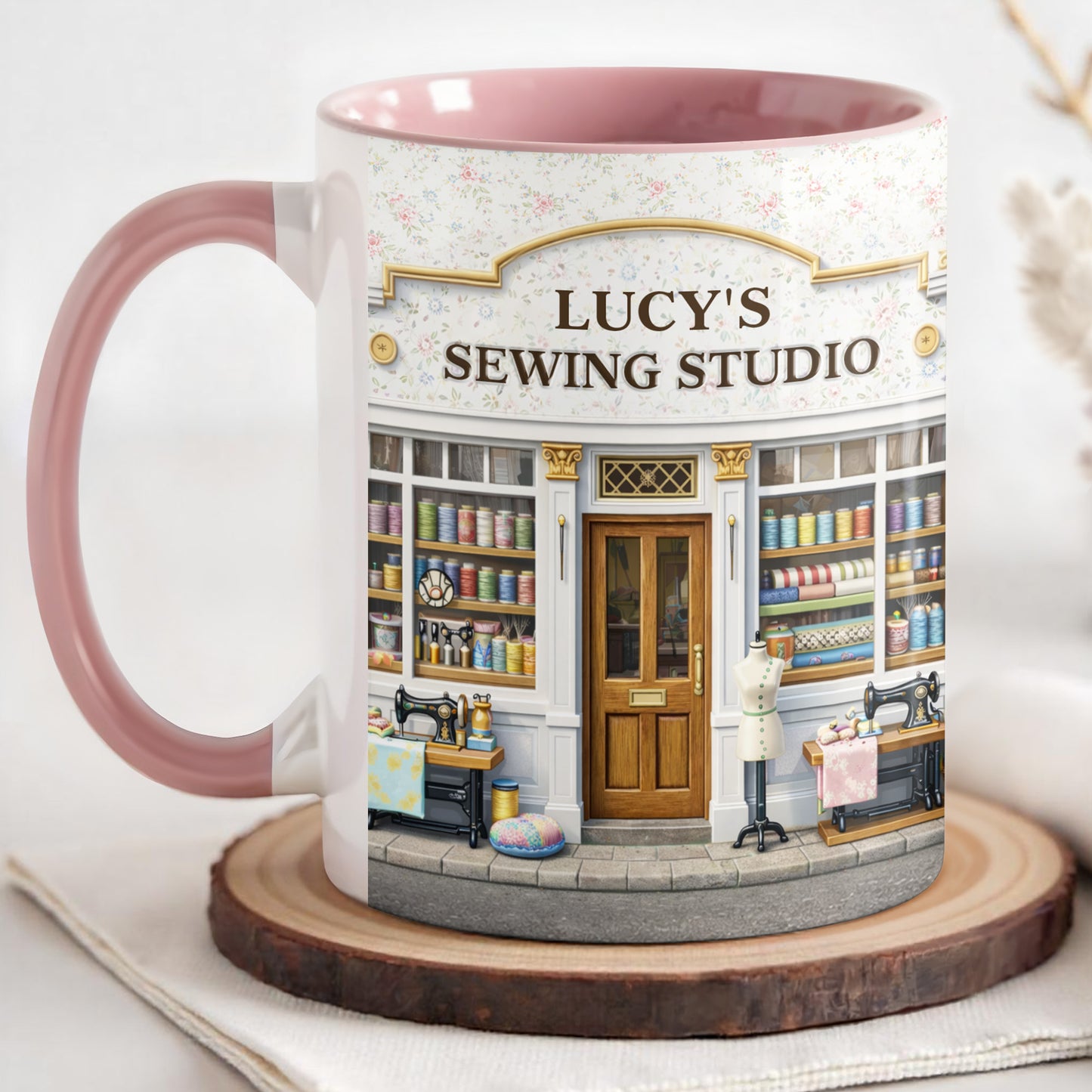 Lucy's Sewing Studio Custom Accent Mug