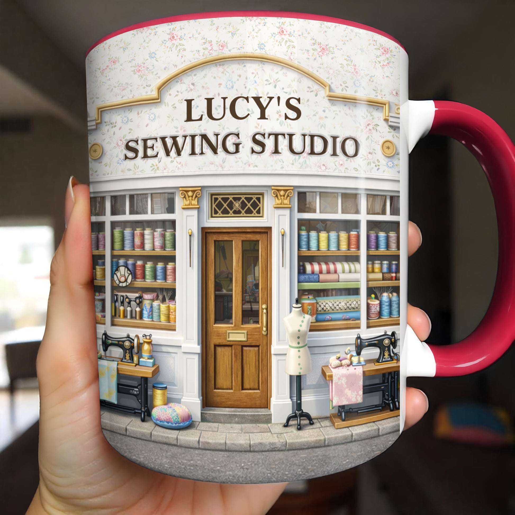 Lucy's Sewing Studio Custom Accent Mug