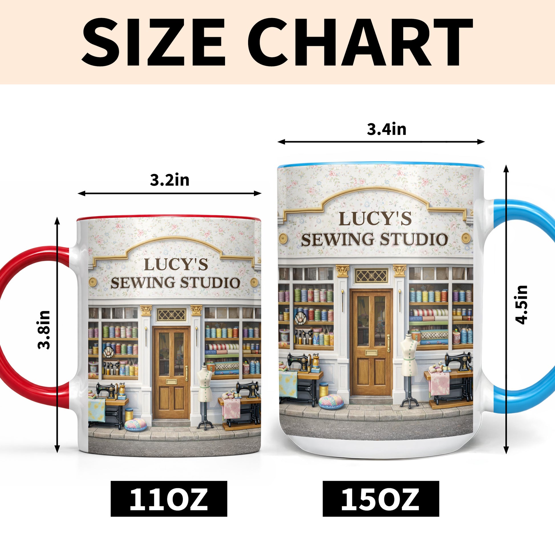 Lucy's Sewing Studio Custom Accent Mug