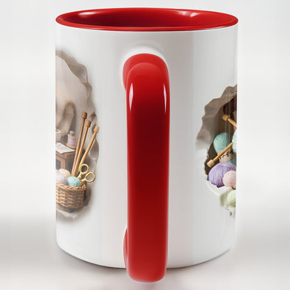 Cozy Knitting Corner Mug With Yarn And Rocking Chair