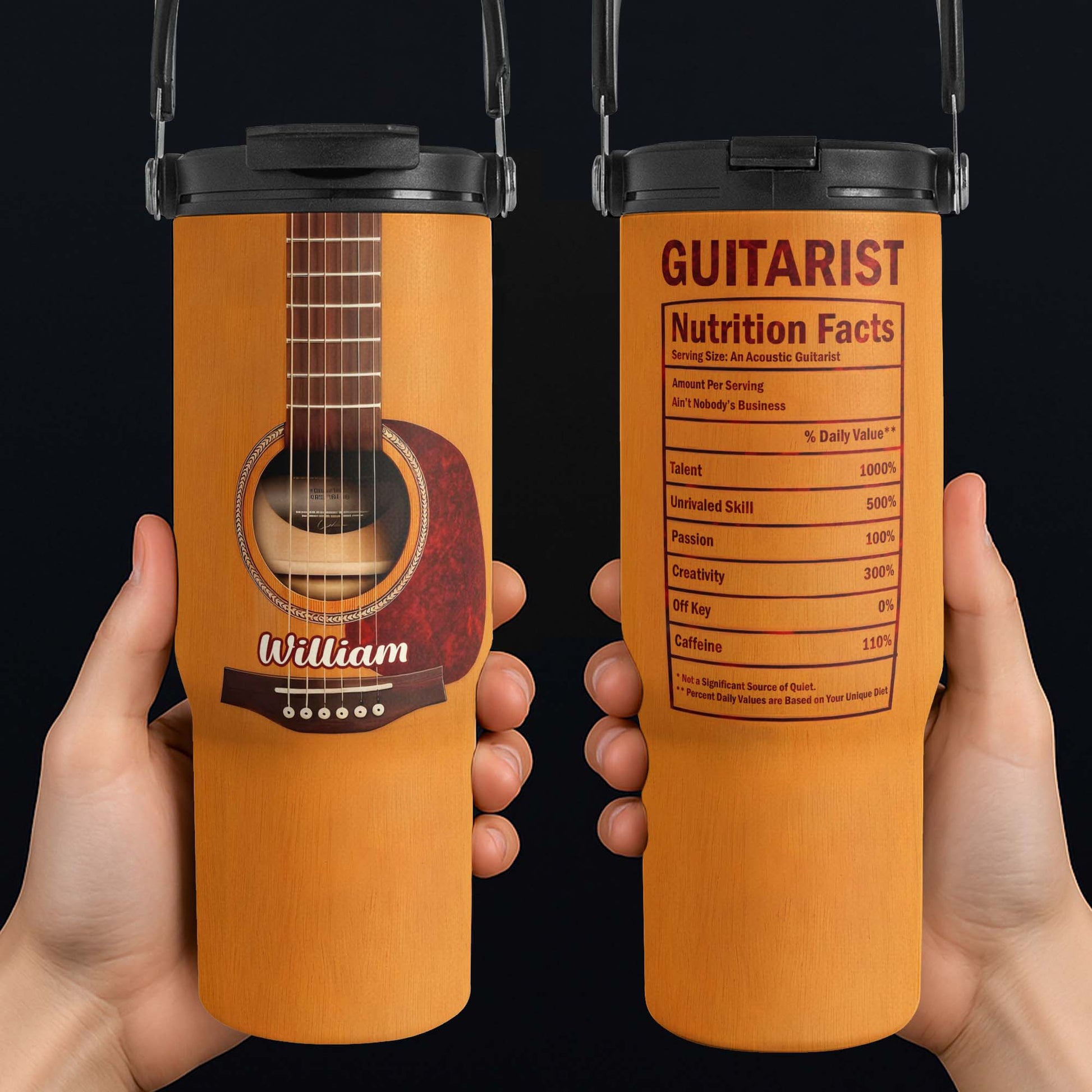 Guitarist Nutrition Facts Label Serving Size An Acoustic Guitarist