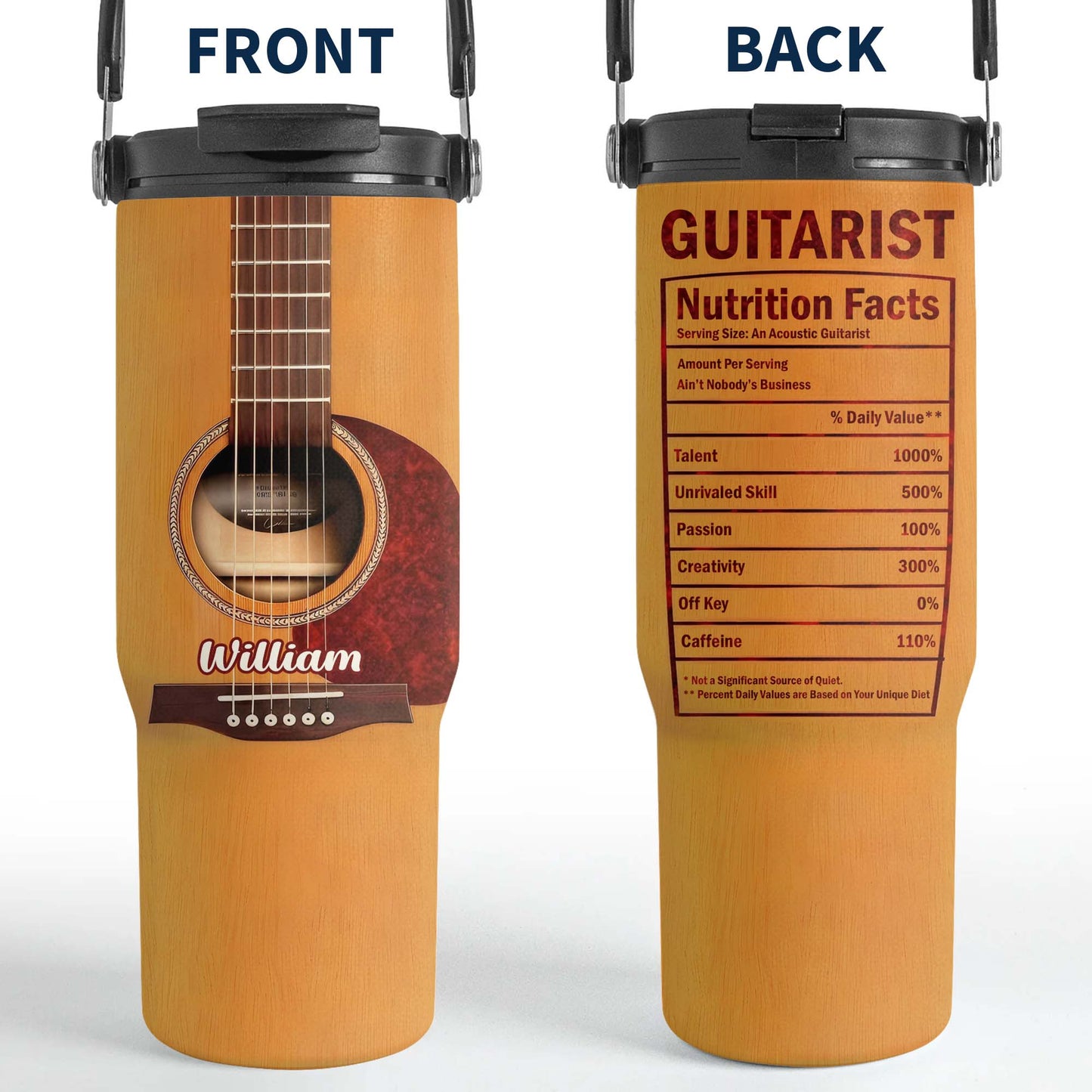 Guitarist Nutrition Facts Label Serving Size An Acoustic Guitarist