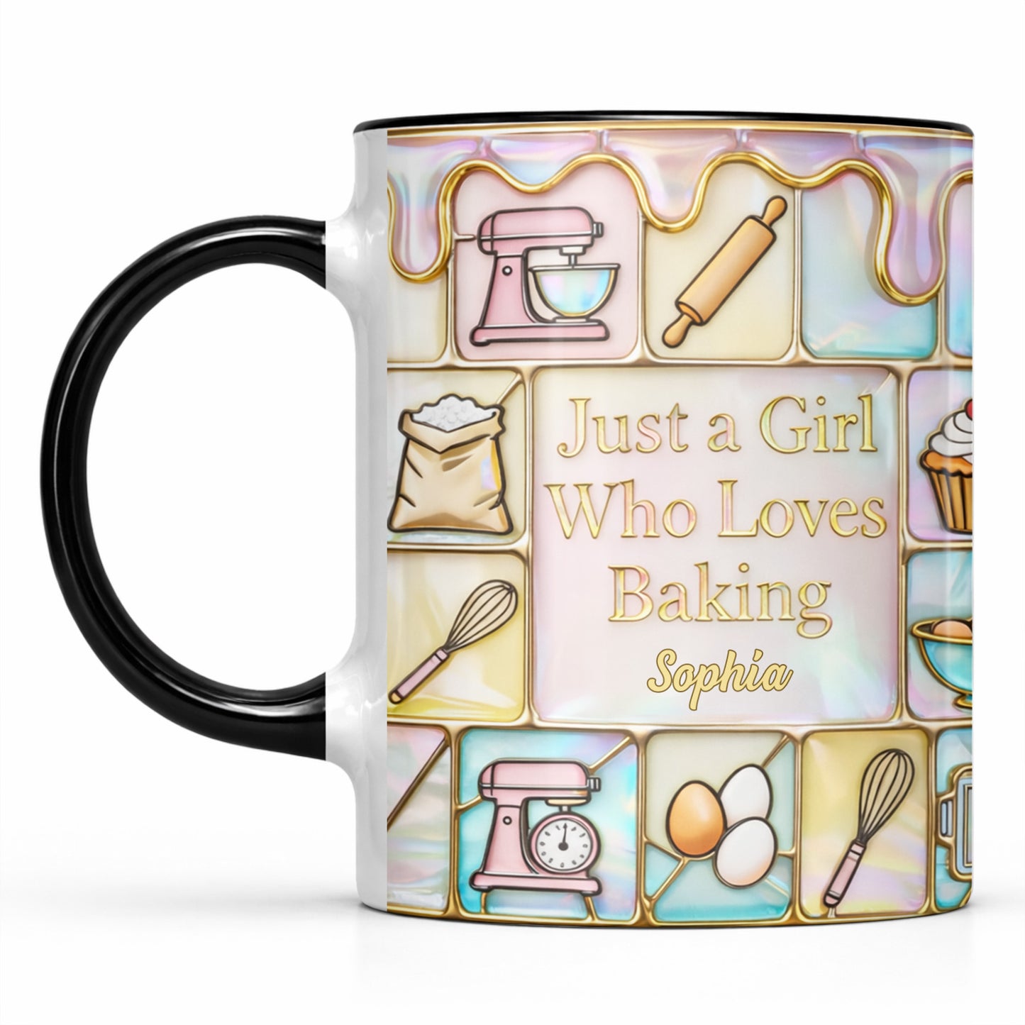 Just A Girl Who Loves Baking, Kitchen Essentials - Personalized Custom Accent Mug - HOB063_AMUG