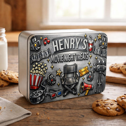 Movie Night Treats With Film Camera And Popcorn