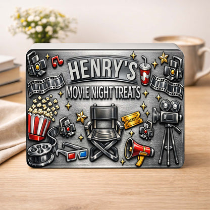 Movie Night Treats With Film Camera And Popcorn