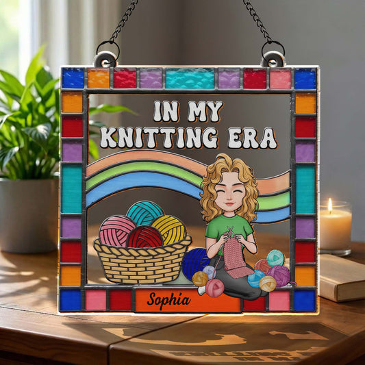 In My Knitting Era With Yarns And Rainbow
