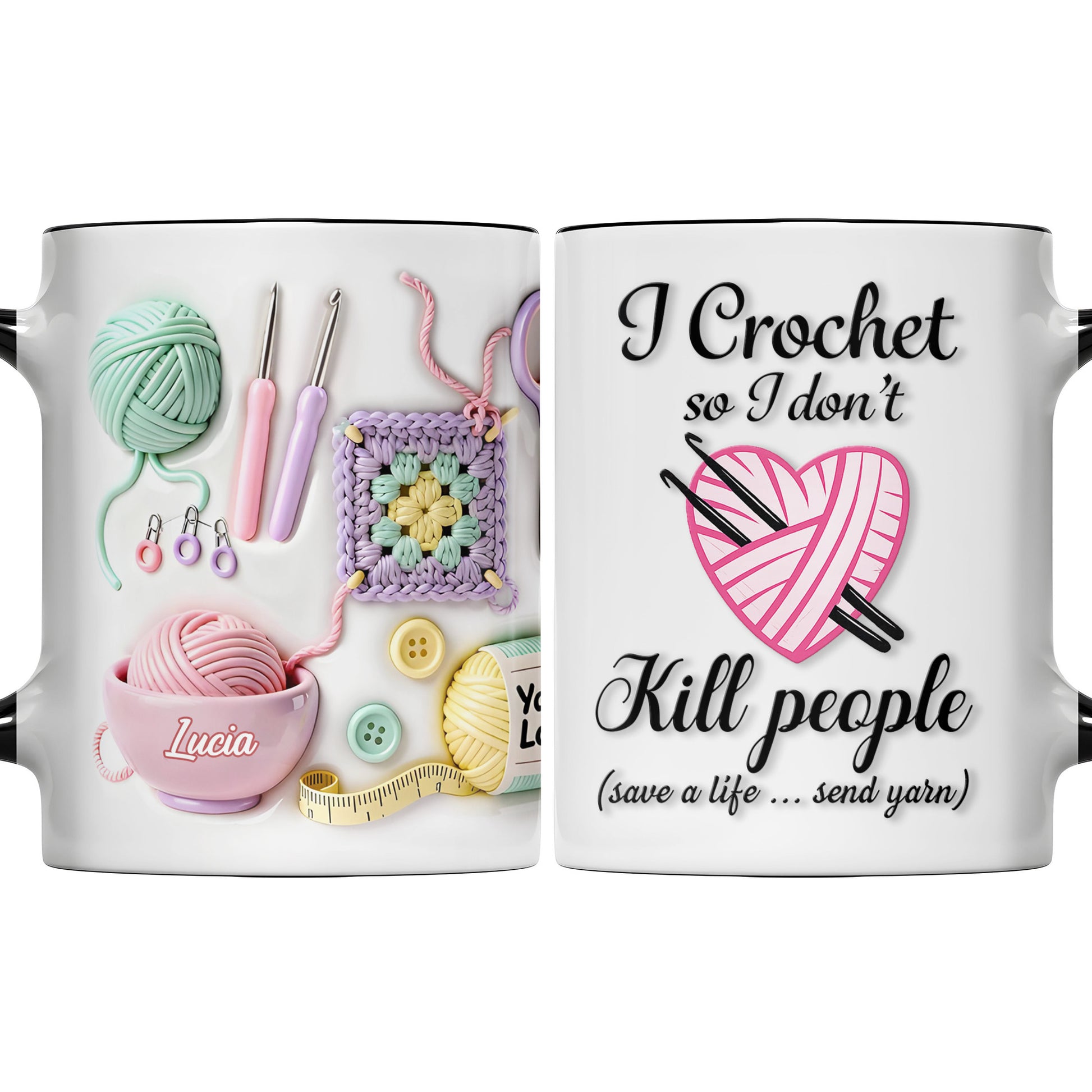I Crochet So I Don't Kill People, Yarn And Crochet Hooks Design