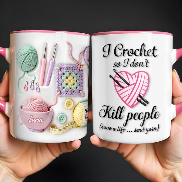 I Crochet So I Don't Kill People, Yarn And Crochet Hooks Design