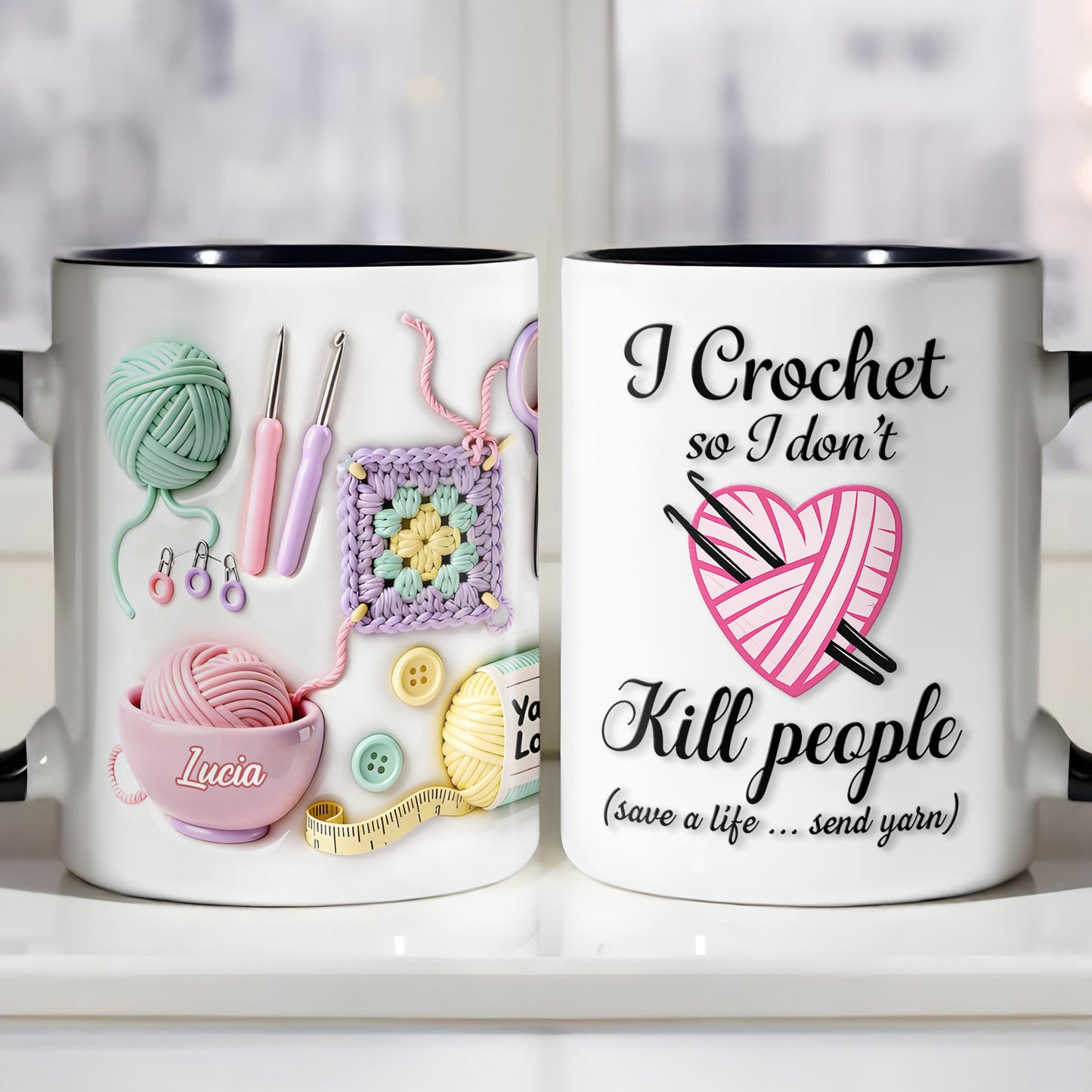 I Crochet So I Don't Kill People, Yarn And Crochet Hooks Design