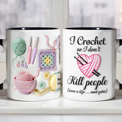 I Crochet So I Don't Kill People, Yarn And Crochet Hooks Design