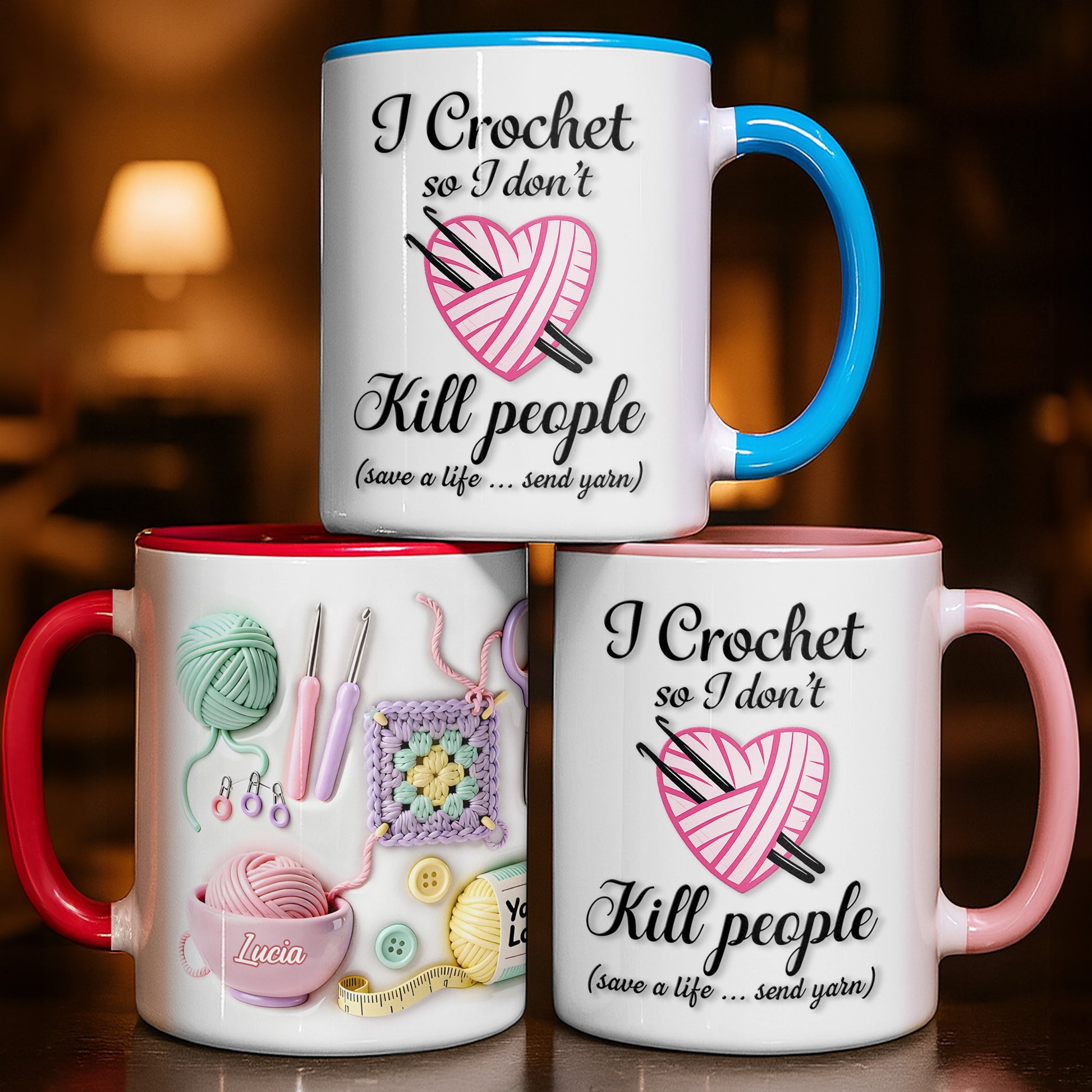 I Crochet So I Don't Kill People, Yarn And Crochet Hooks Design