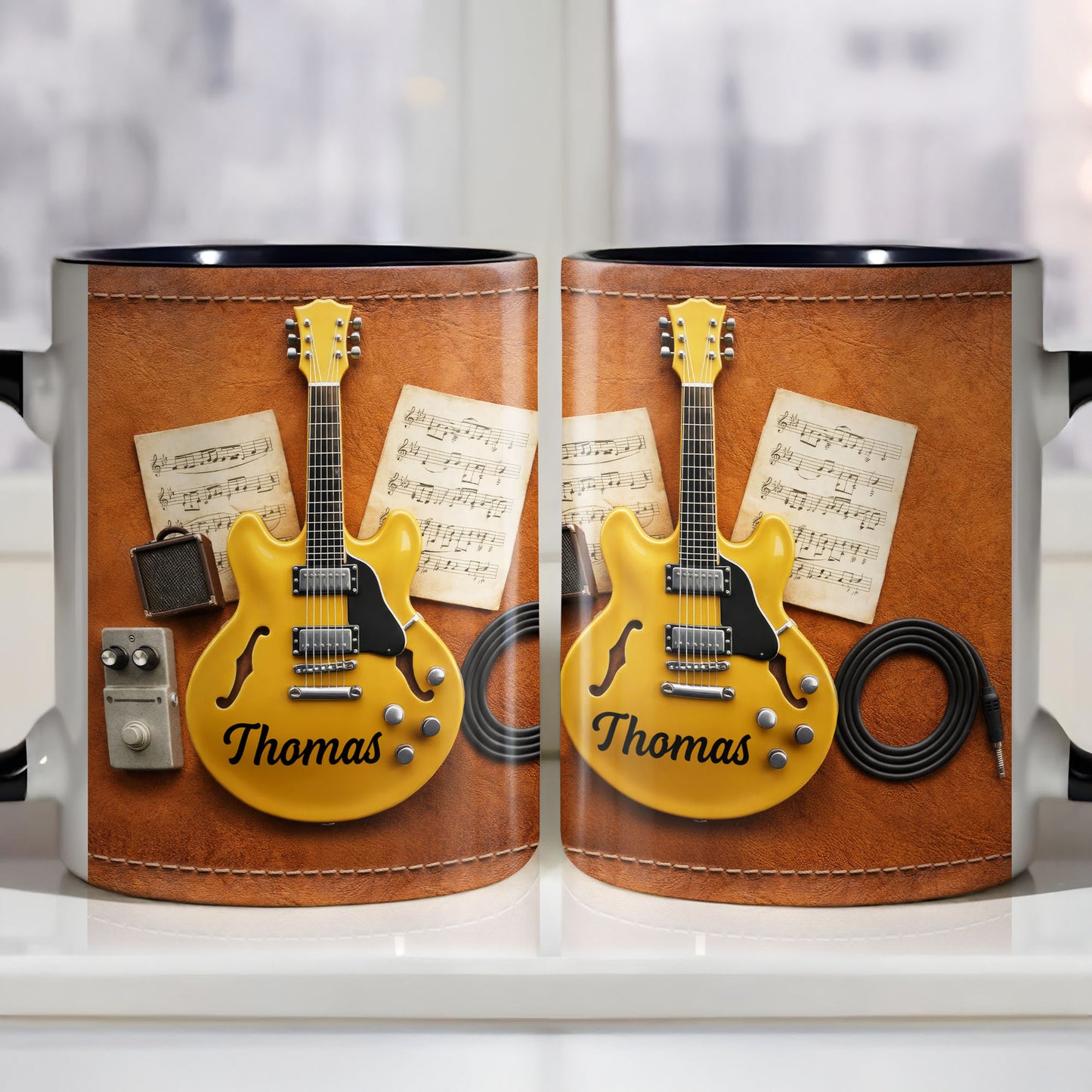 Guitar Lover with Music Notes