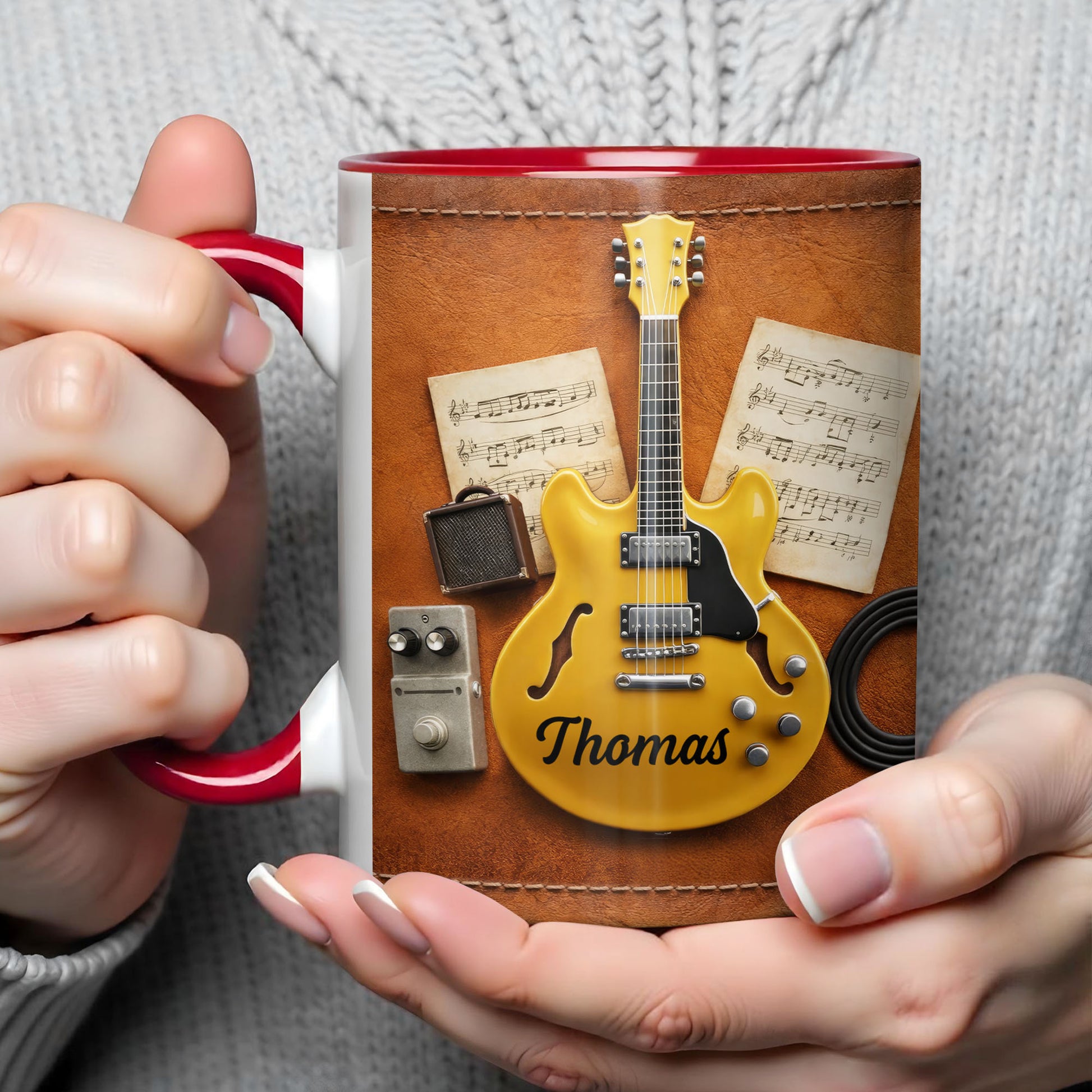 Guitar Lover with Music Notes