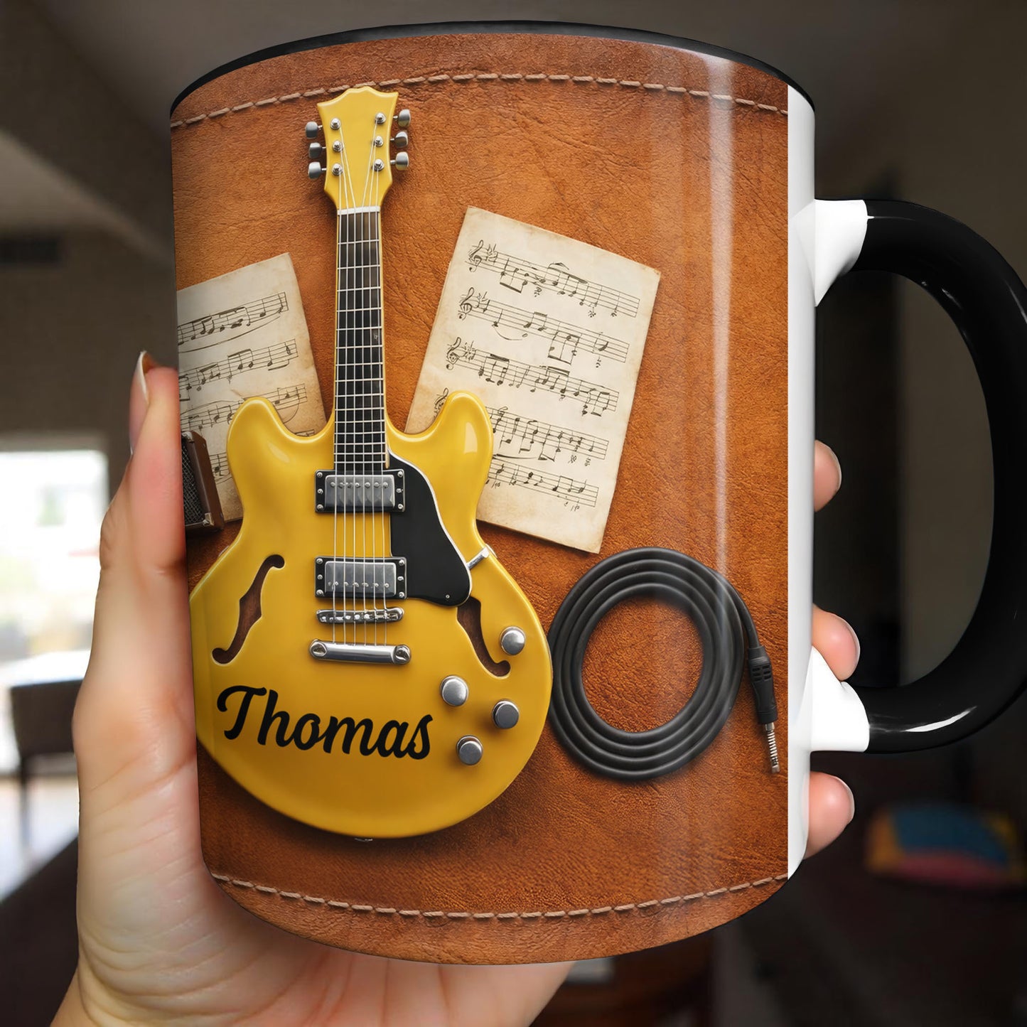 Guitar Lover with Music Notes