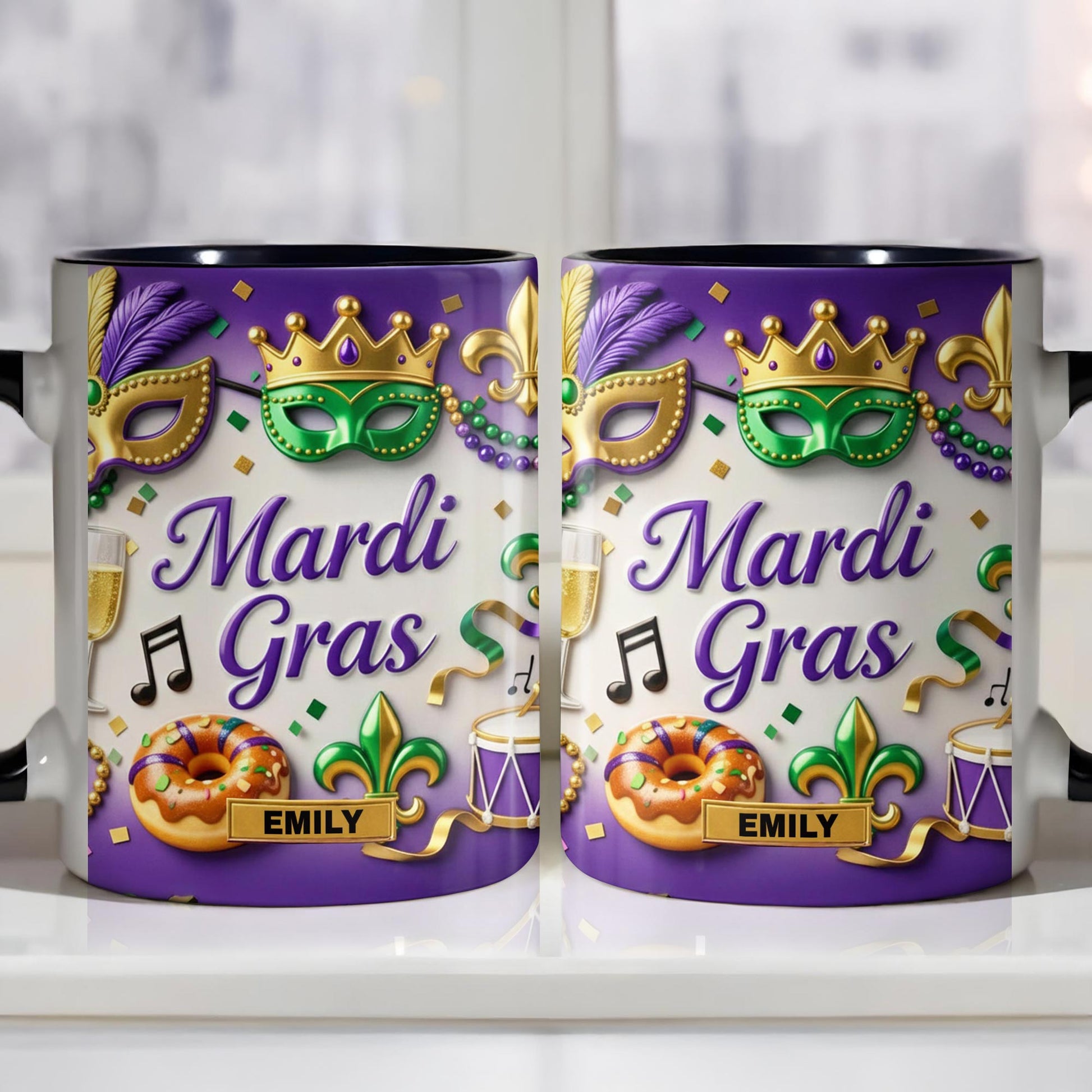 Mardi Gras Celebration With Masks And Beads