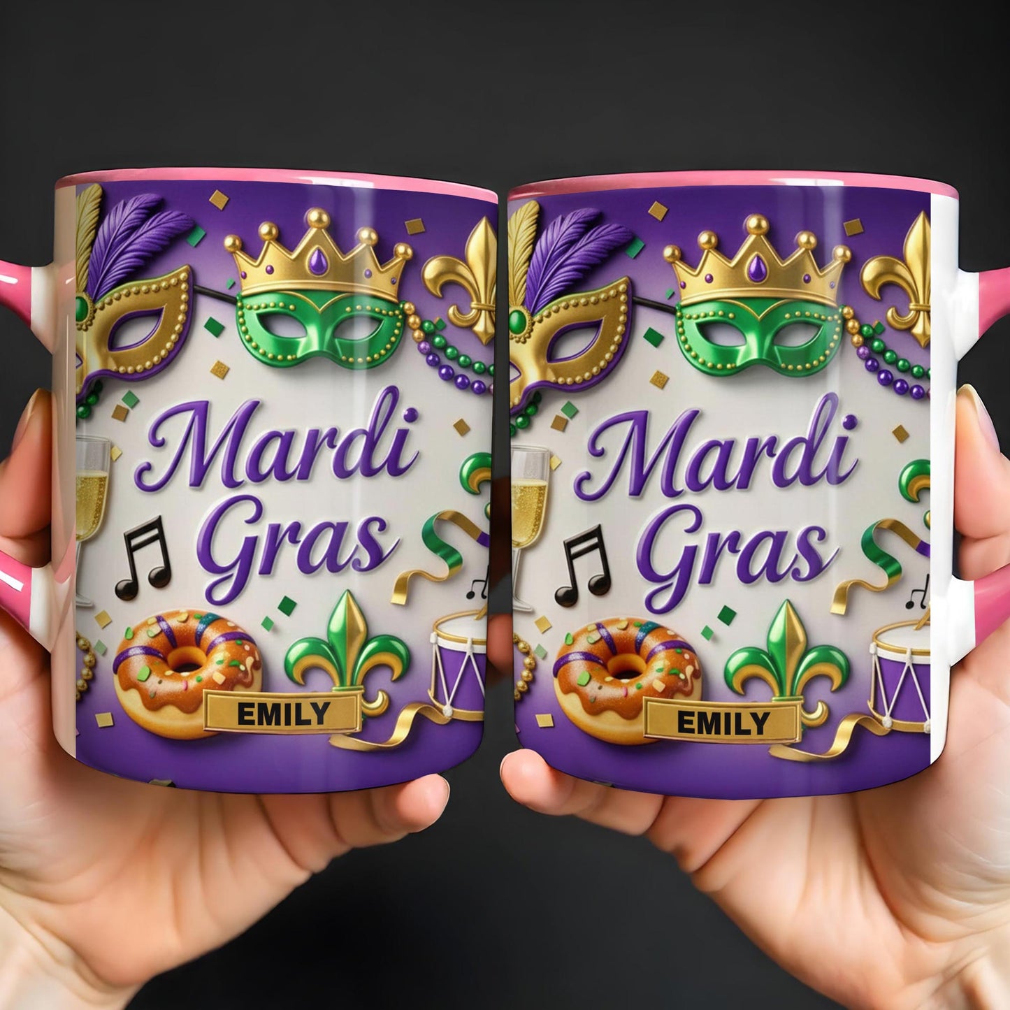 Mardi Gras Celebration With Masks And Beads