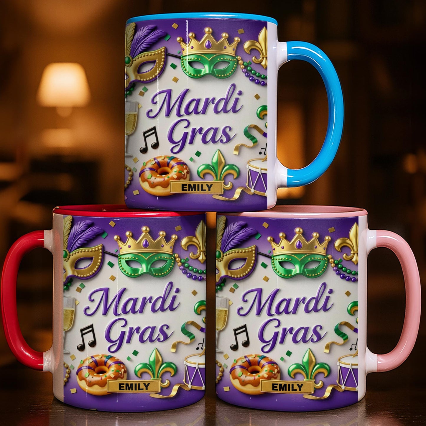 Mardi Gras Celebration With Masks And Beads