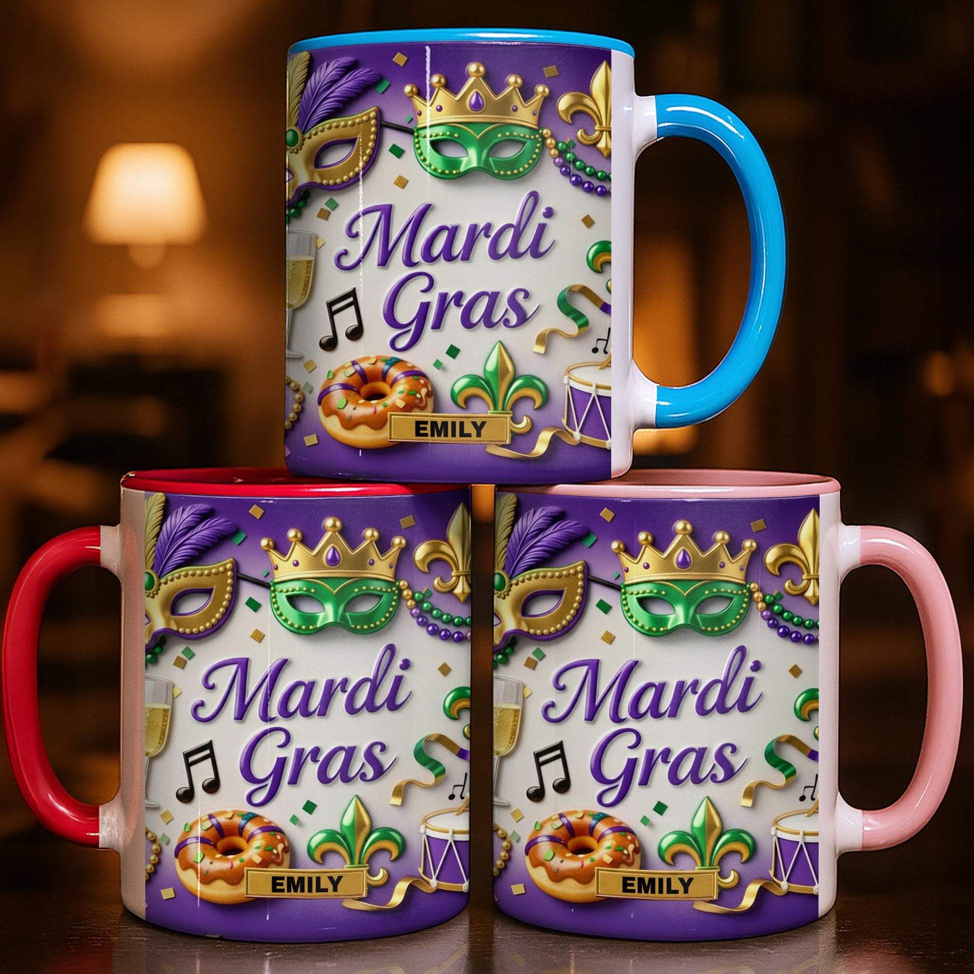 Mardi Gras Celebration With Masks And Beads