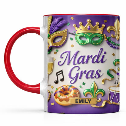 Mardi Gras Celebration With Masks And Beads